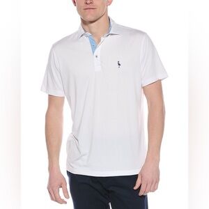 Tailorbyrd White Polo Shirt with Blue Accents